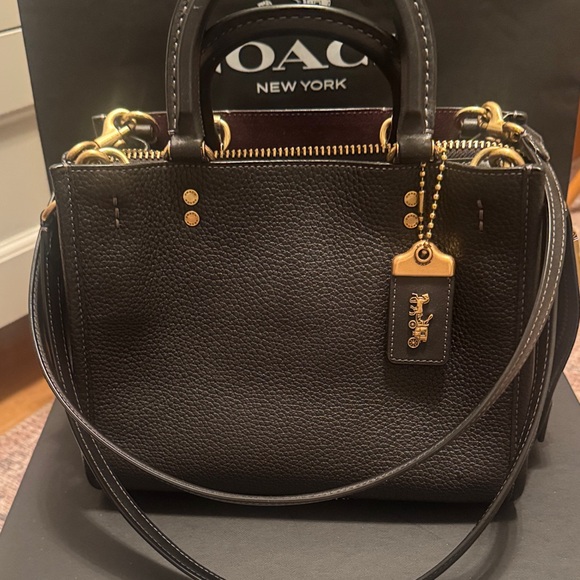 Coach Black Shoulder Bag with Gold Accents - Picture 2 of 12